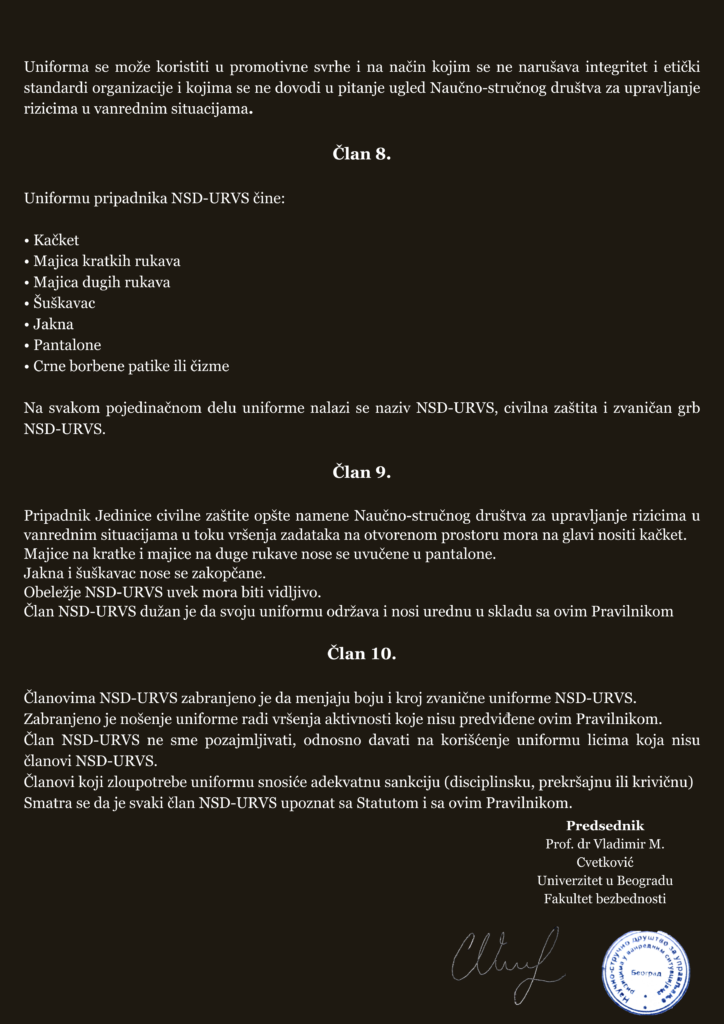 Članske legitimacije članova Naučno-stručnog društva za upravljanje rizicima u vanrednim situacijama Članske legitimacije članova Naučno-stručnog društva za upravljanje rizicima u vanrednim situacijama🇷🇸 ▪️ Pojam, svrha, način korišćenja i prava na člansku legitimaciju NSD-URVS uredjeni su Pravilnikom o članskim legitimacijama, značkama i uniformi Jedinica civilne zaštite opšte namene Naučno-stručnog društva za upravljanje rizicima u vanrednim situacijama. ▪️ Svaki član NSD-URVS koji je izmirio obaveze članarine i prihvata Statut NSD-URVS i ovaj Pravilnik, može da zaduži člansku legitimaciju. ▪️ Legitimacija se izdaje na osnovu zahteva člana Društva iskazanog slanjem imejla na adresu upravljanje.rizicima.vs@gmail.com