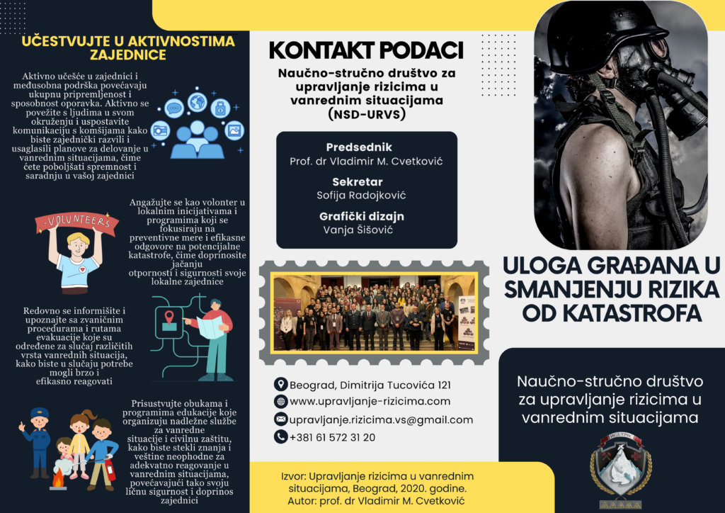 📚 Edukativna brošura: Aktivno učešće građana u smanjenju rizika od katastrofa 🌍🤝 🏡🤝📢 Važno je da se pripremimo za nepredviđene situacije! Zajedno možemo smanjiti rizik od katastrofa i bolje se zaštititi. Evo nekoliko korisnih saveta kako da aktivno doprinesete bezbednosti vaše zajednice: