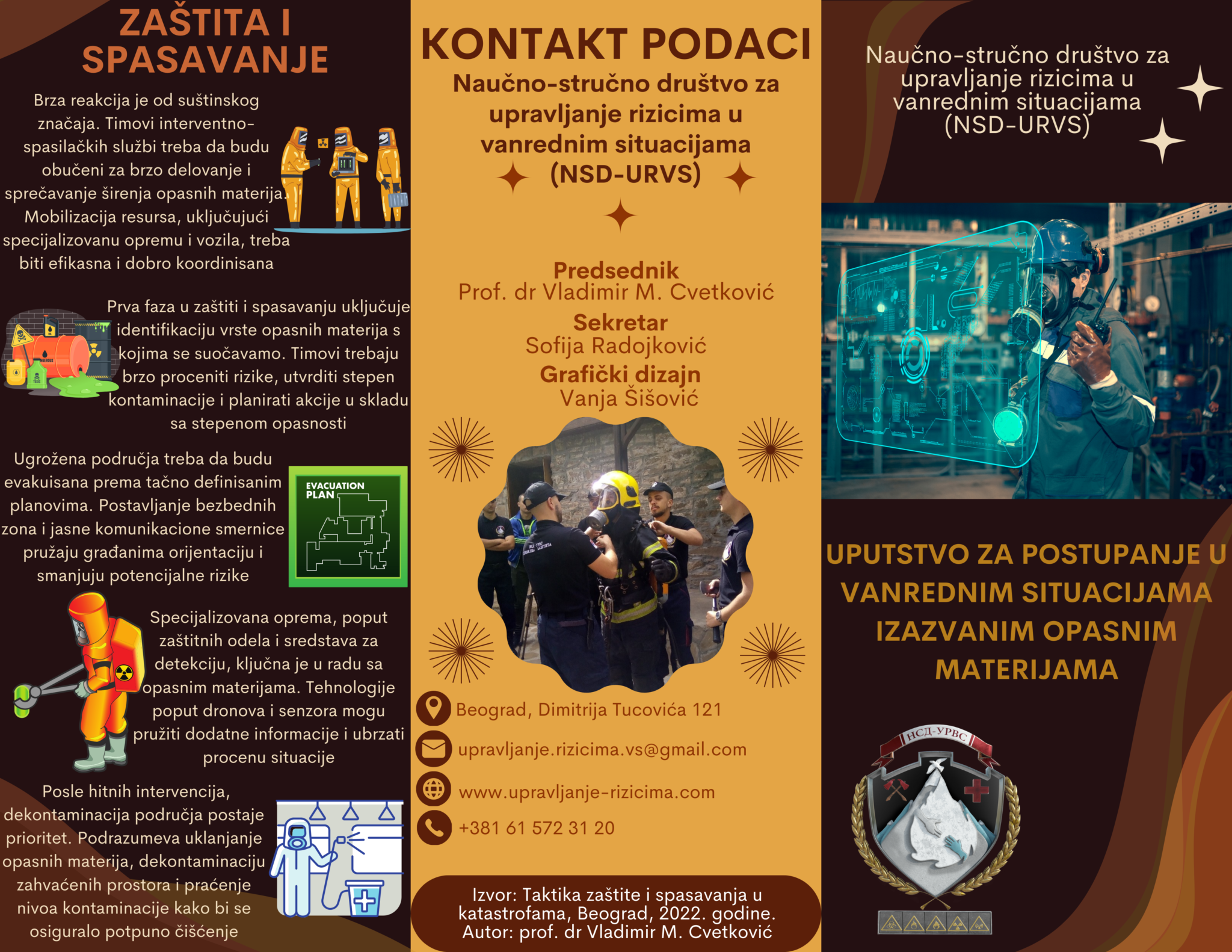 🚨📘 Edukativna Brošura: Uputstvo za Postupanje u Vanrednim Situacijama izazvanim Opasnim Materijama! 📘🚨 Delimo sa vama ključne smernice iz naše nove edukativne brošure o postupanju u vanrednim situacijama sa opasnim materijama! 🚧💡 Edukujte sebe, svoju porodicu i zajednicu kako biste bili spremni za brze i bezbedne reakcije. 🌐 PRE IZLIVANJA OPASNIH MATERIJA 🌐 Razumevanje rizika i informisanje su ključni! Edukujte se o vrstama opasnih materija u vašem okruženju. 🧪📚 Razvijte plan evakuacije sa sigurnim mestima za okupljanje i brzim putevima za napuštanje područja. 🗺️🚗 Sredstva za komunikaciju su od suštinskog značaja. Obezbedite radio sa baterijom za ažurirane informacije od lokalnih vlasti. 📻🌐 🚧 TOKOM IZLIVANJA OPASNIH MATERIJA 🚧 Pratite naredbe za evakuaciju i sprovodite već razvijen plan. 🚨🚦 Zatvorite prozore i vrata tokom curenja kako biste smanjili izloženost. 🏠🚪 Koristite zaštitnu opremu poput maski i rukavica. Pratite instrukcije lokalnih vlasti. 🛡️😷 Obratite se zdravstvenoj ustanovi ako primetite neobične simptome. 🏥👩‍⚕️ 🔐 NAKON IZLIVANJA OPASNIH MATERIJA 🔐 Sačekajte odobrenje lokalnih vlasti pre povratka na područje. 📋👍 Posavetujte se sa zdravstvenim stručnjacima ako ste bili izloženi opasnim materijama. 🩺👨‍⚕️ Učestvujte u obnovi zajednice i pomažite u proceni štete. 🤝🏗️ 🌟 Edukacija je ključ! Preuzmite našu brošuru i budite spremni na sve! 🌟