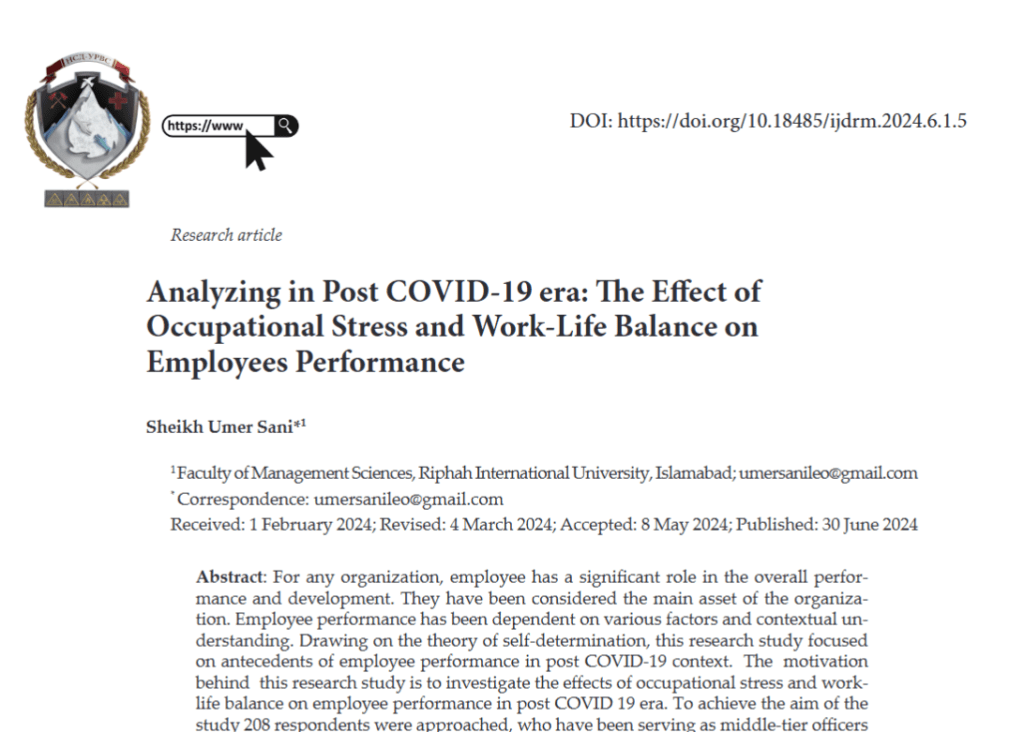Analyzing in Post COVID-19 era: The Effect of Occupational Stress and Work-Life Balance on Employees Performance Screenshot 2026 08 07 182152 Analyzing in Post COVID-19 era: The Effect of Occupational Stress and Work-Life Balance on Employees Performance