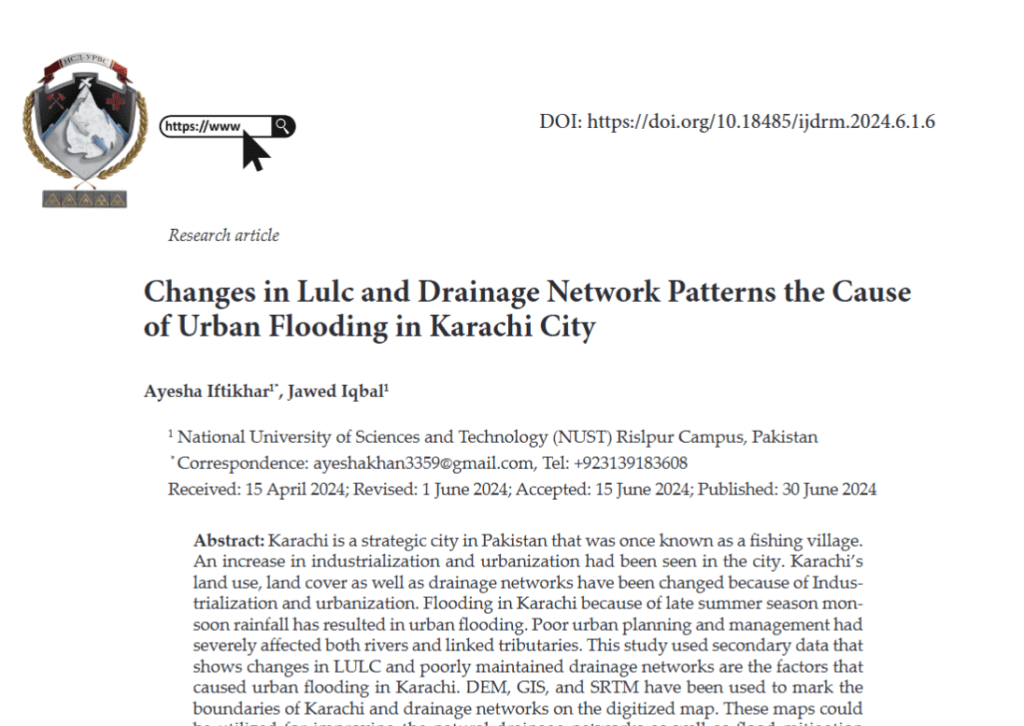 Changes in Lulc and Drainage Network Patterns the Cause of Urban Flooding in Karachi City Screenshot 2026 08 07 182519 Changes in Lulc and Drainage Network Patterns the Cause of Urban Flooding in Karachi City