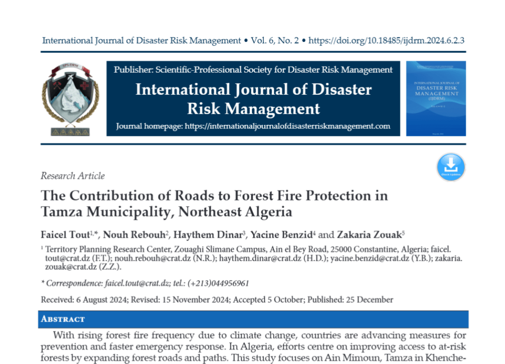 The Contribution of Roads to Forest Fire Protection in Tamza Municipality, Northeast Algeria Screenshot 2026 08 07 183936 The Contribution of Roads to Forest Fire Protection in Tamza Municipality, Northeast Algeria