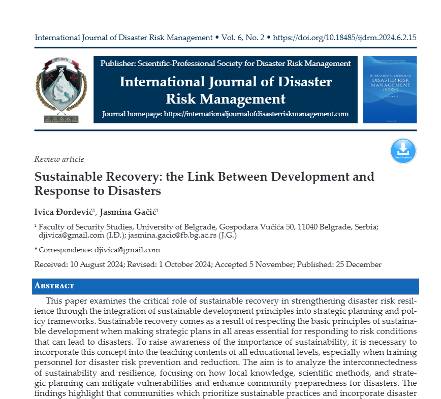 Sustainable Recovery: the Link Between Development and Response to Disasters Screenshot 2026 08 07 191543 Sustainable Recovery: the Link Between Development and Response to Disasters