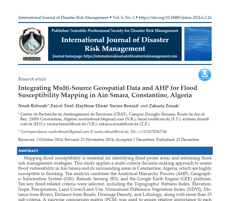 Integrating Multi-Source Geospatial Data and AHP for Flood Susceptibility Mapping in Ain Smara, Constantine, Algeria Screenshot 2026 08 07 191708 Integrating Multi-Source Geospatial Data and AHP for Flood Susceptibility Mapping in Ain Smara, Constantine, Algeria