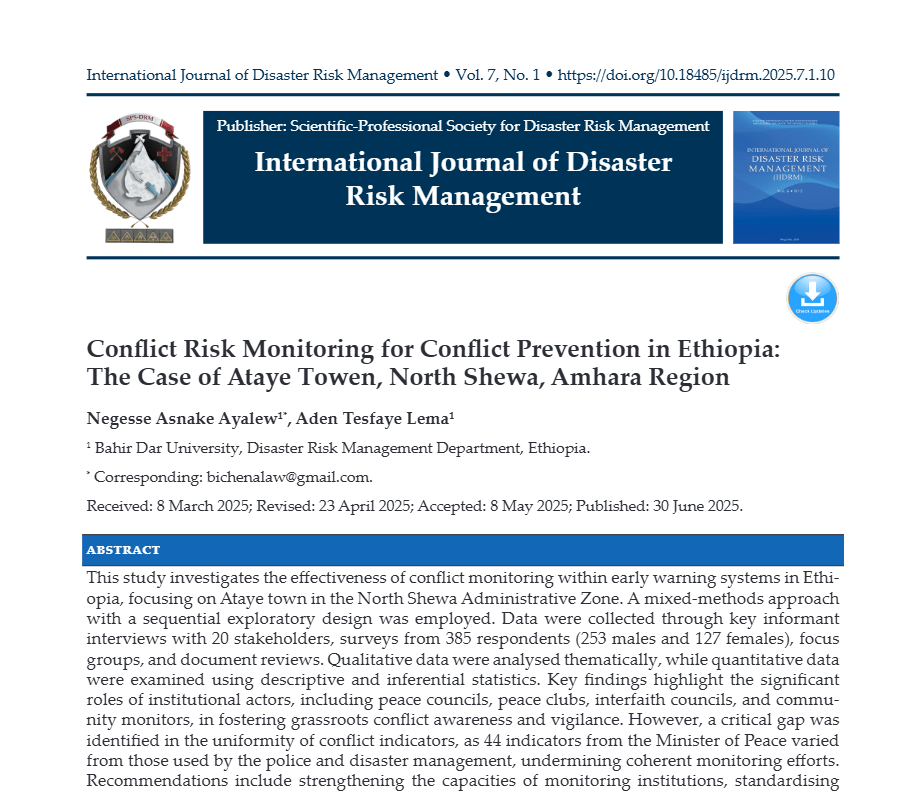 Conflict Risk Monitoring for Conflict Prevention in Ethiopia: The Case of Ataye Towen, North Shewa, Amhara Region Screenshot 2026 08 08 181659 Conflict Risk Monitoring for Conflict Prevention in Ethiopia: The Case of Ataye Towen, North Shewa, Amhara Region