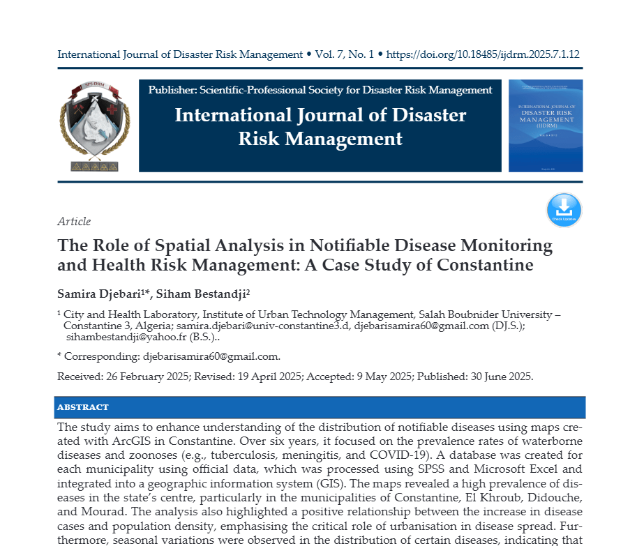 The Role of Spatial Analysis in Notifiable Disease Monitoring and Health Risk Management: A Case Study of Constantine Screenshot 2026 08 08 182942 The Role of Spatial Analysis in Notifiable Disease Monitoring and Health Risk Management: A Case Study of Constantine