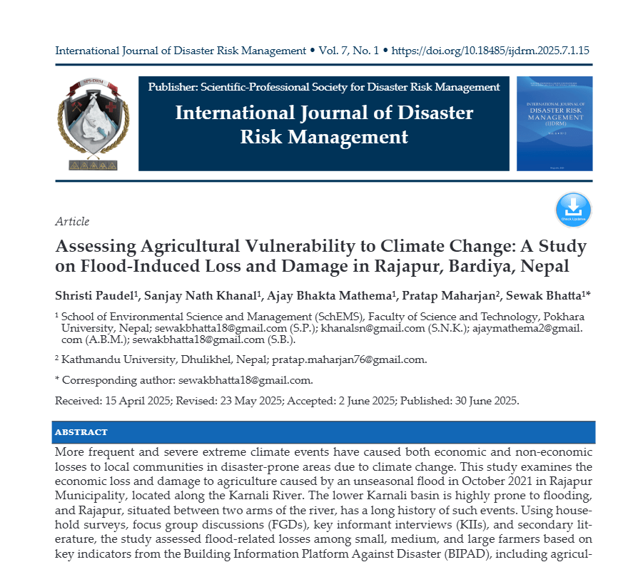 Assessing Agricultural Vulnerability to Climate Change: A Study on Flood-Induced Loss and Damage in Rajapur, Bardiya, Nepal Screenshot 2026 08 08 183848 Assessing Agricultural Vulnerability to Climate Change: A Study on Flood-Induced Loss and Damage in Rajapur, Bardiya, Nepal