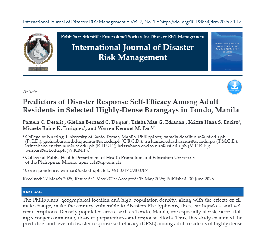Predictors of Disaster Response Self-Efficacy Among Adult Residents in Selected Highly-Dense Barangays in Tondo, Manila Screenshot 2026 08 09 123609 Predictors of Disaster Response Self-Efficacy Among Adult Residents in Selected Highly-Dense Barangays in Tondo, Manila