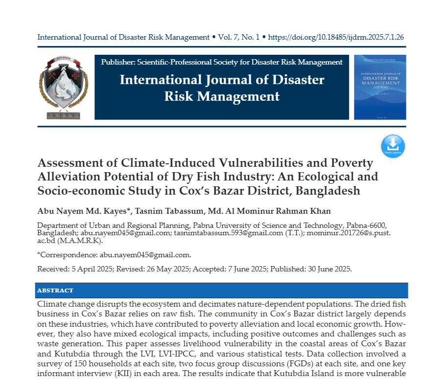 Assessment of Climate-Induced Vulnerabilities and Poverty Alleviation Potential of Dry Fish Industry: An Ecological and Socio-economic Study in Cox’s Bazar District, Bangladesh Screenshot 2026 08 09 130655 Assessment of Climate-Induced Vulnerabilities and Poverty Alleviation Potential of Dry Fish Industry: An Ecological and Socio-economic Study in Cox’s Bazar District, Bangladesh