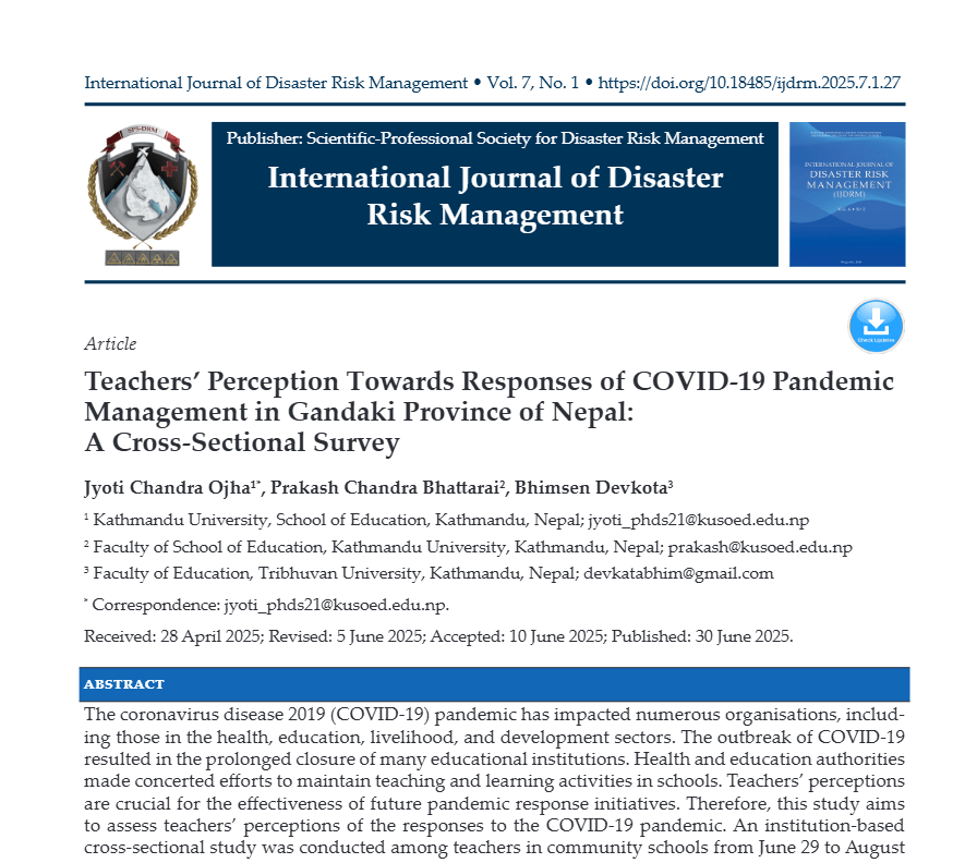 Teachers’ Perception Towards Responses of COVID-19 Pandemic Management in Gandaki Province of Nepal: A Cross-Sectional Survey Screenshot 2026 08 09 130929 Teachers’ Perception Towards Responses of COVID-19 Pandemic Management in Gandaki Province of Nepal: A Cross-Sectional Survey