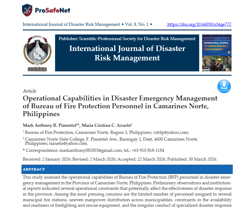 Operational Capabilities in Disaster Emergency Management of Bureau of Fire Protection Personnel in Camarines Norte, Philippines Operational Capabilities in Disaster Emergency Management of Bureau