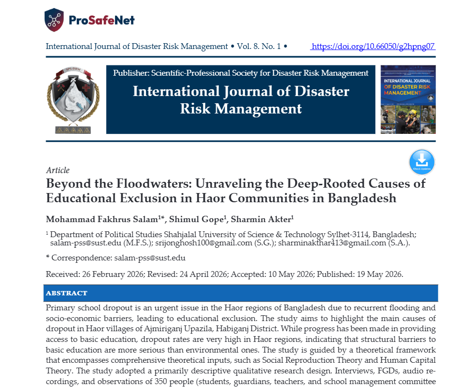 Beyond the Floodwaters: Unraveling the Deep-Rooted Causes of Educational Exclusion in Haor Communities in Bangladesh Beyond the Floodwaters: Unraveling the Deep-Rooted Causes of Educational Exclusion in Haor Communities in Bangladesh